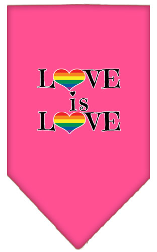 Love is Love Screen Print Bandana Bright Pink Small